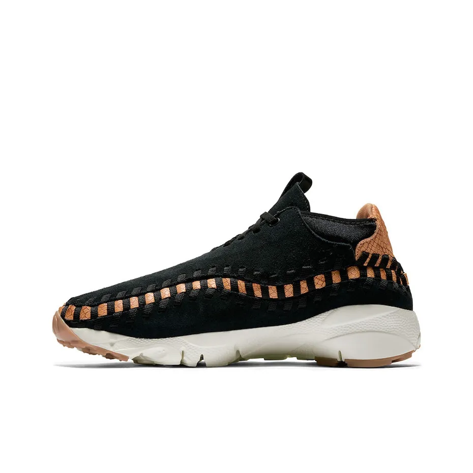Nike Air Footscape Ткани вязаные Chukka PRM Шок абсорберы Устойчивый к истиранию Низкий топ Casual Мужской Черный