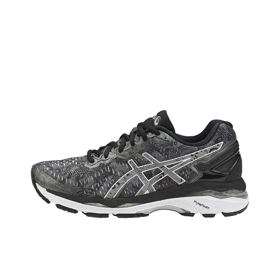 ASICS Gel Kayano 23 Устойчивый к истиранию Дышащая Низкий Топ Повседневная Обувь Женская Черная Серый