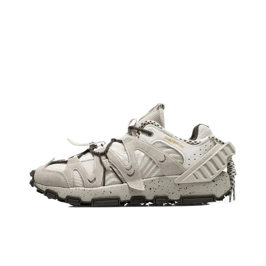 LiNing Cushioning, Slip Resistant, Abrasion Resistant, Coverage, Support Low Top Sports Casual Shoes Men's White Gray