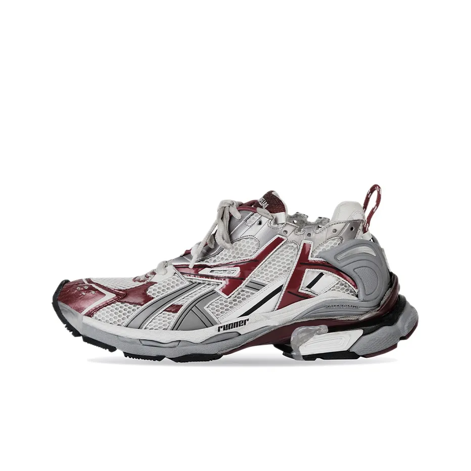 Balenciaga Runner Sneakers 'Burgundy Grey White Mesh And Nylon'