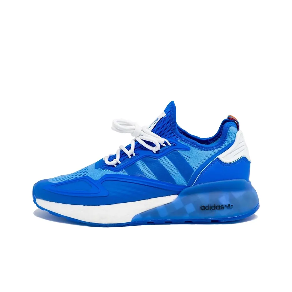 Ninja x Adidas Originals ZX 2K Boost Slip-Resistant Shock Absorbers Low Top Casual Shoes Men's Blue White