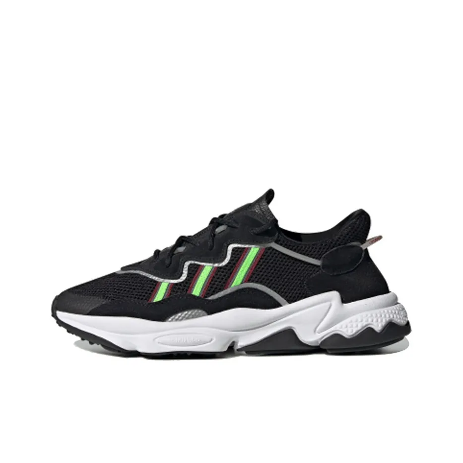 Adidas Originals Ozweego Slip-resistant Abrasion-resistant Lightweight Low Top Casual Unisex Black Green Adidas Originals Ozweego Противоскользящий Устойчивый к истиранию Легкий Низкий Топ Повседневный Унисекс Черный Зеленый