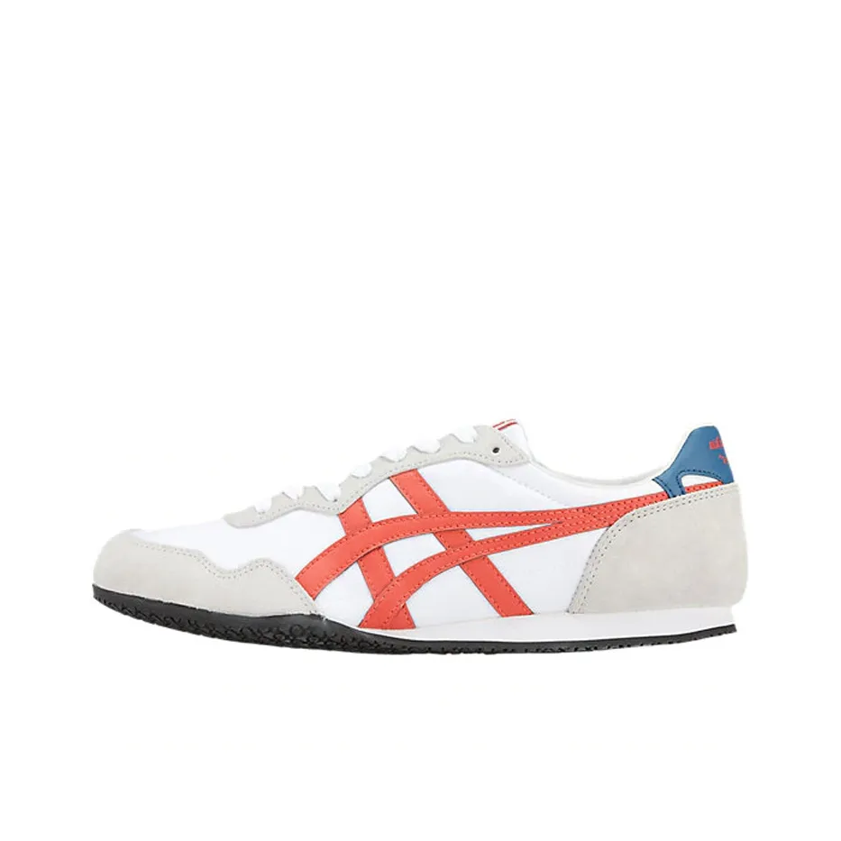 Onitsuka Tiger Serrano Шок абсорберы Устойчивый к истиранию Низкий топ Кэжуал Унисекс Белый Красный