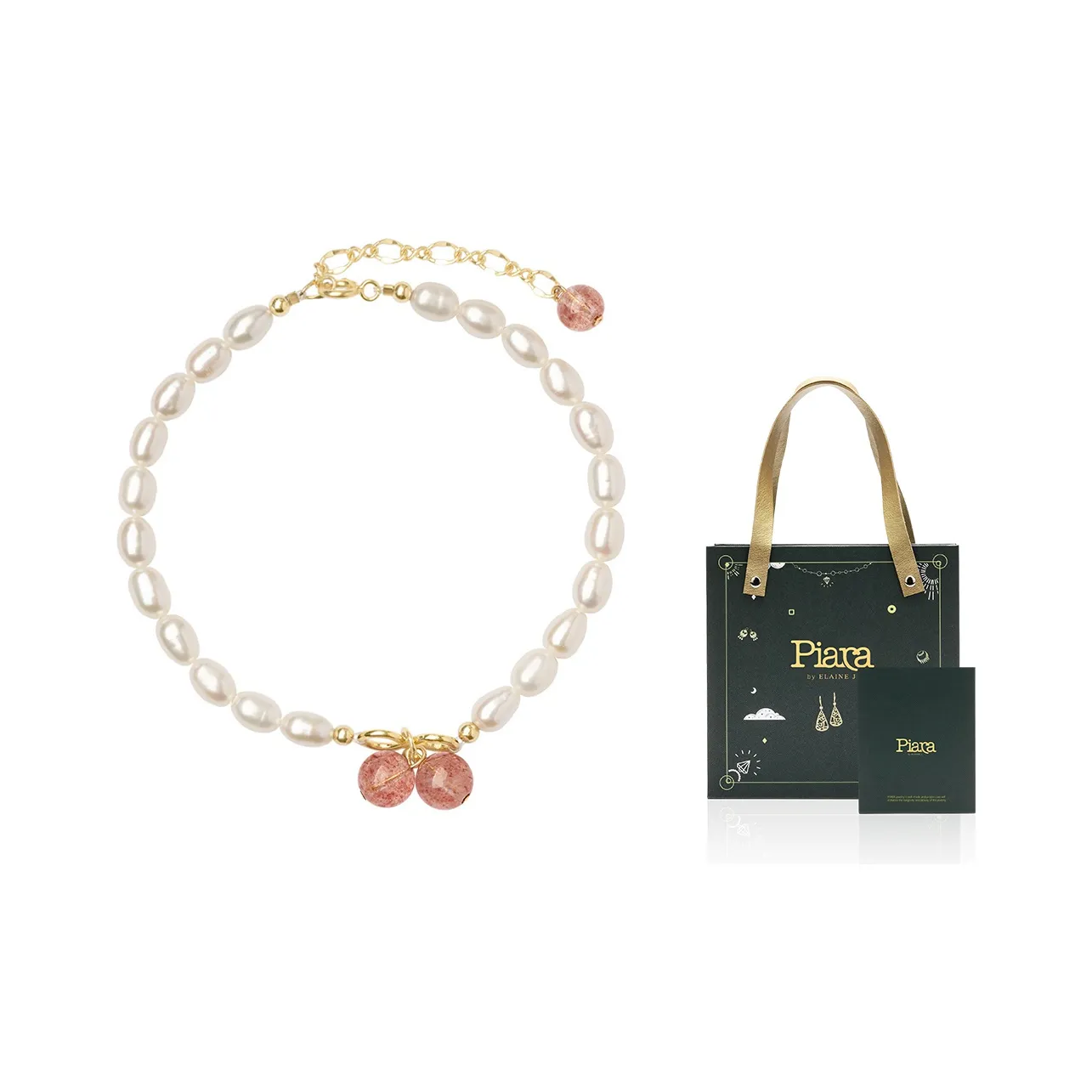 PIARA Faux Strawberry Crystal Pearl Bracelets Women's