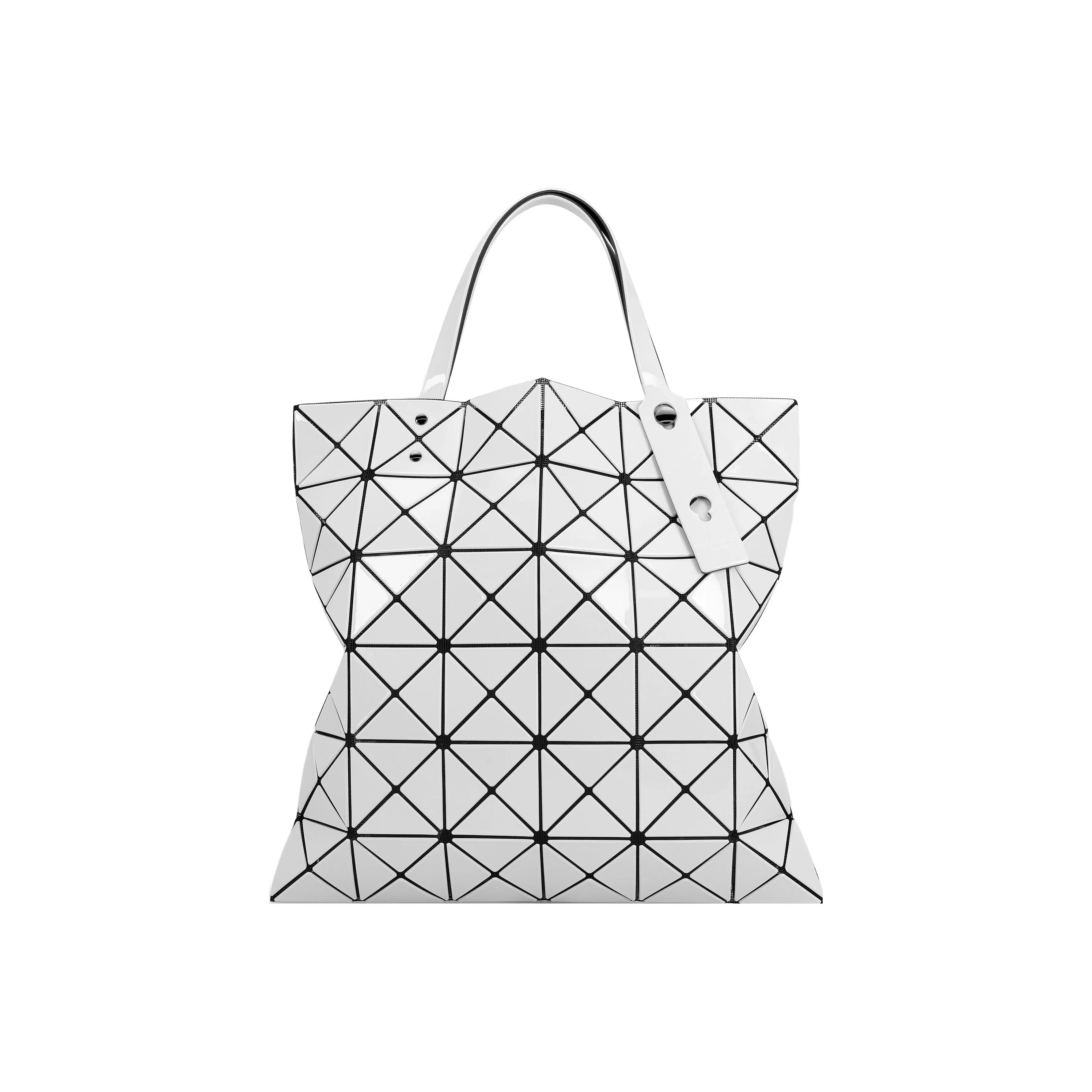 ISSEY MIYAKE Lucent Gloss Vinyl Chloride Resin Tote Bag, Shopping Bag, One Shoulder Handbag Women's Light Gray