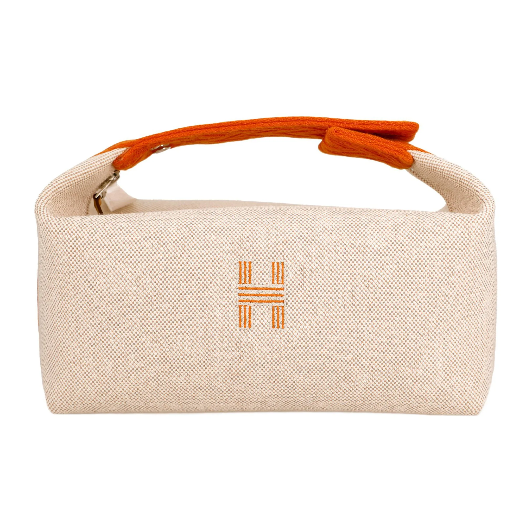 HERMES Bride a Brac Canvas Bag, Storage Bag, Handbag Trumpets Women's Beige