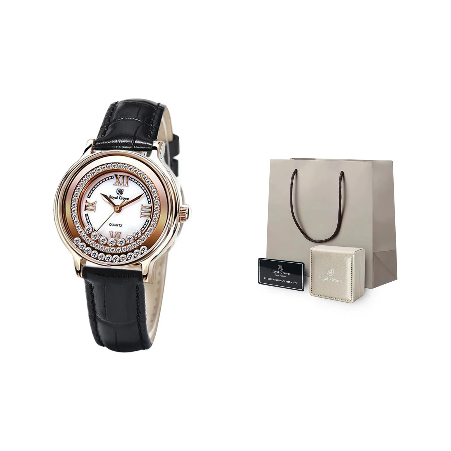 ROYAL CROWN RC Beige Blue Ballet Collection Кварцевый механизм Часы Женские Белый циферблат RC3638L MH