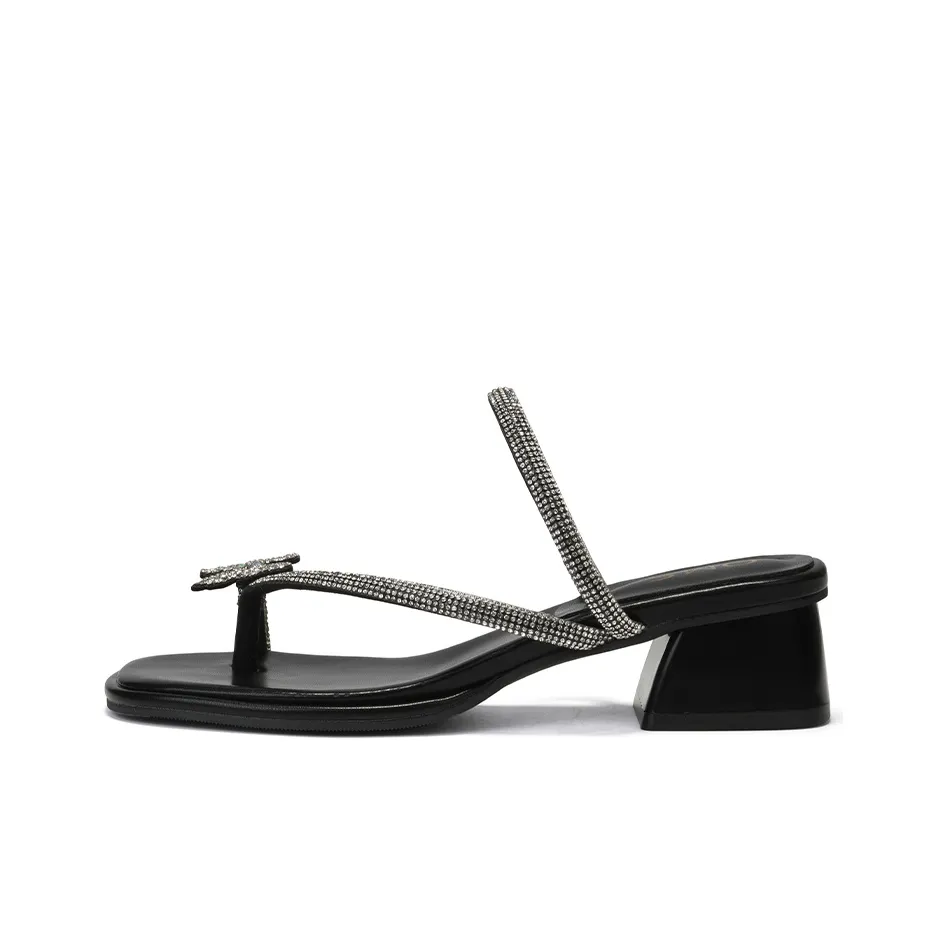 OMS Slide Slippers Women's Black/Beige