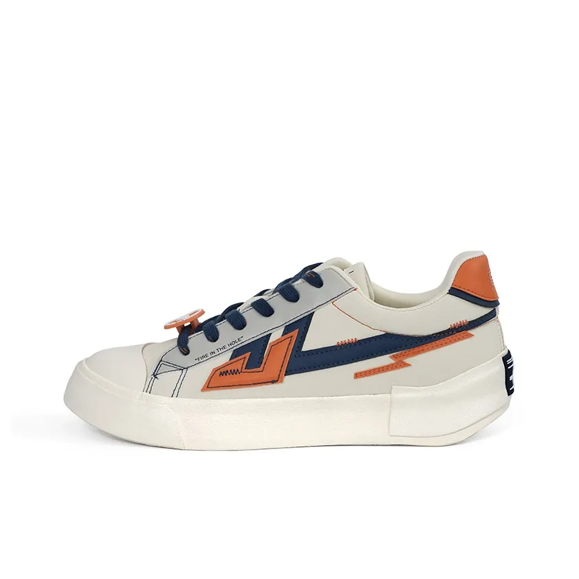 CHUANYUEHUOXIAN CF x Warrior Low Топ Скейтборд Кроссовки Унисекс Бежево-Синий