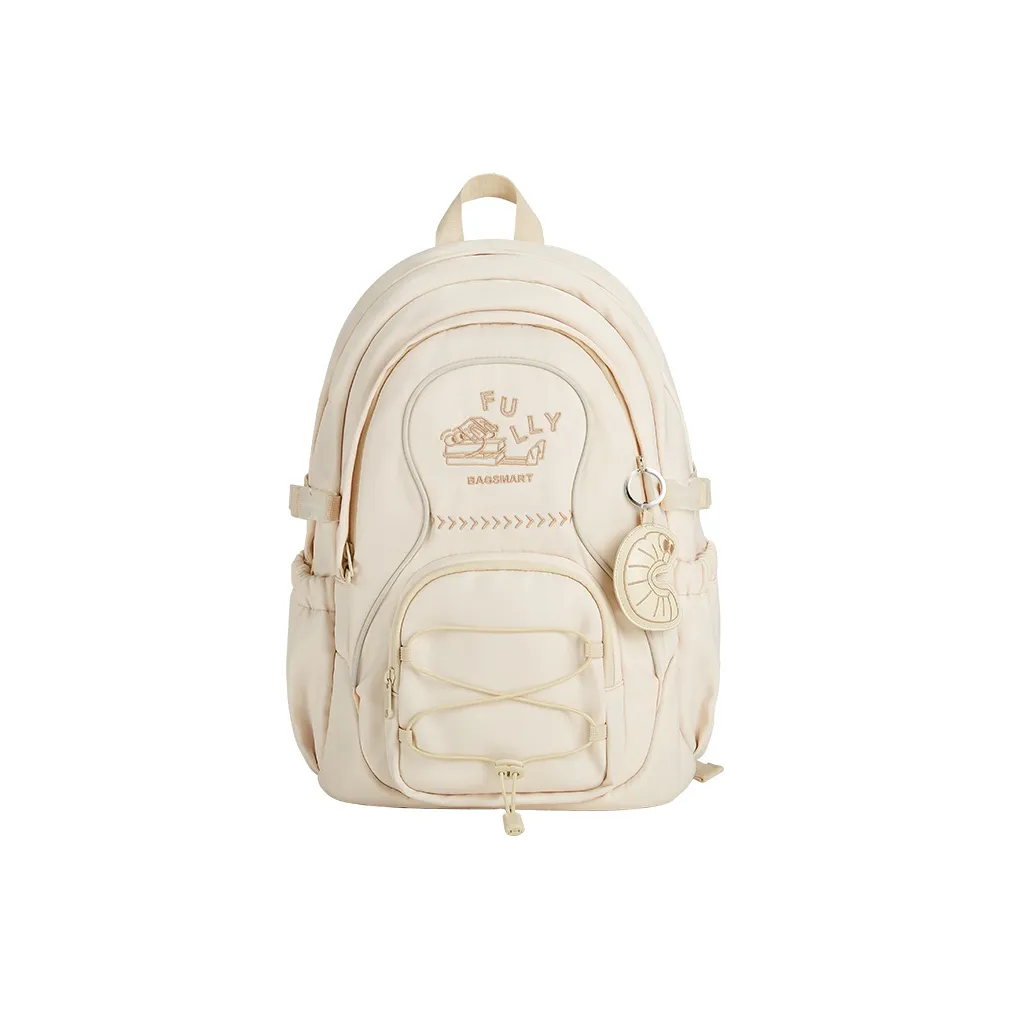 BAGSMART Polyester Laptop Backpack Regular Unisex Ecru