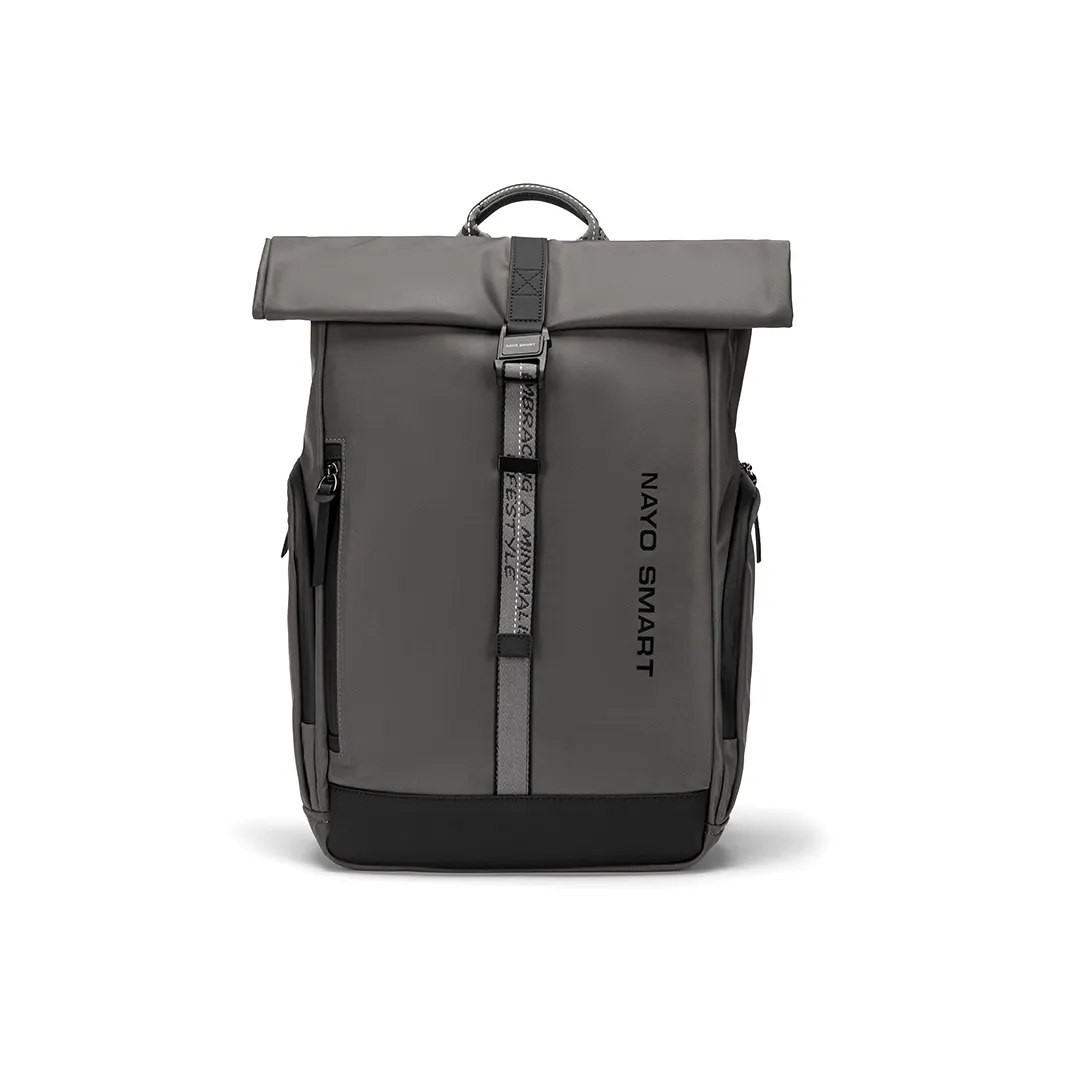 NAYO SMART Nylon Backpack Medium Size Unisex Gray/Black