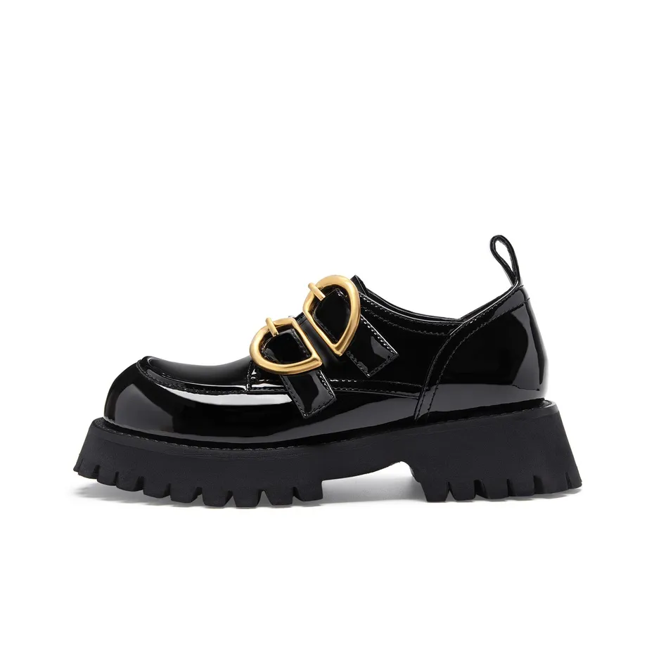 MIO Loafers Women's Low Top Black/Black White Blue