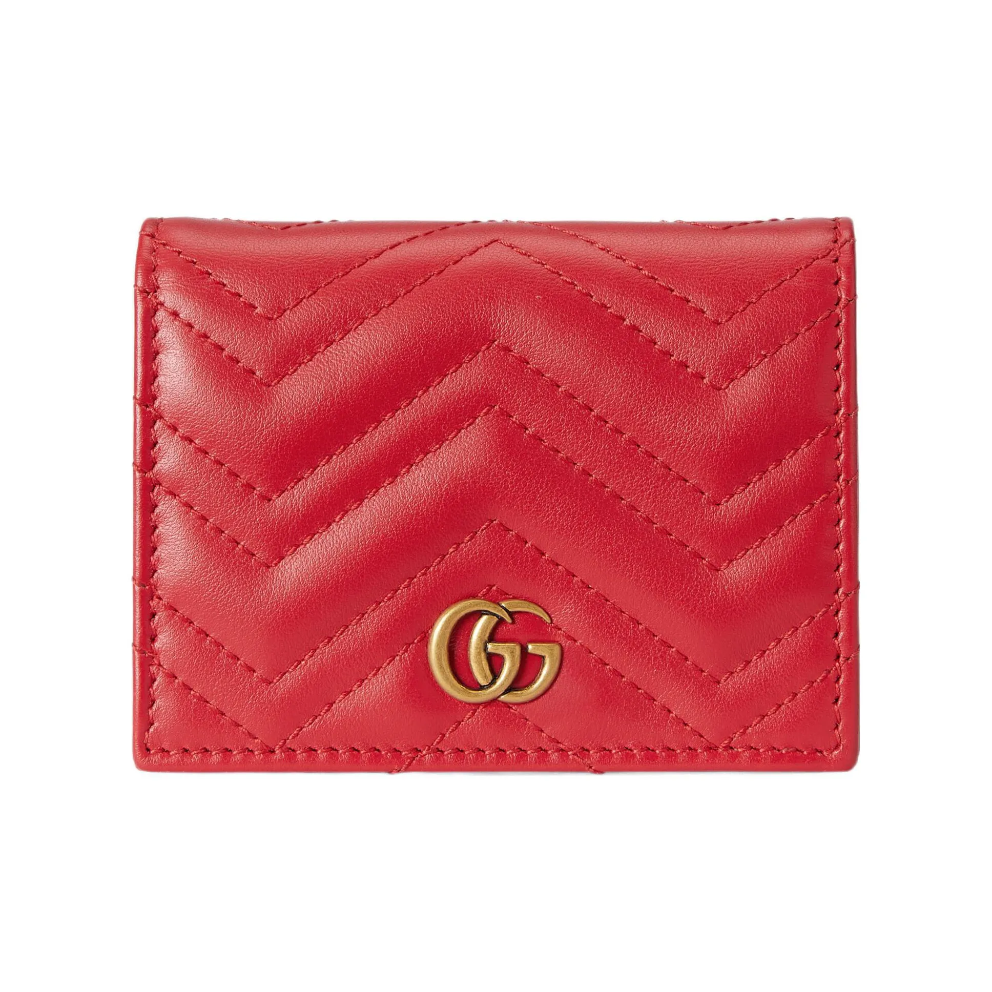 GUCCI Marmont Кожаный держатель для карт и кошелек женский красный