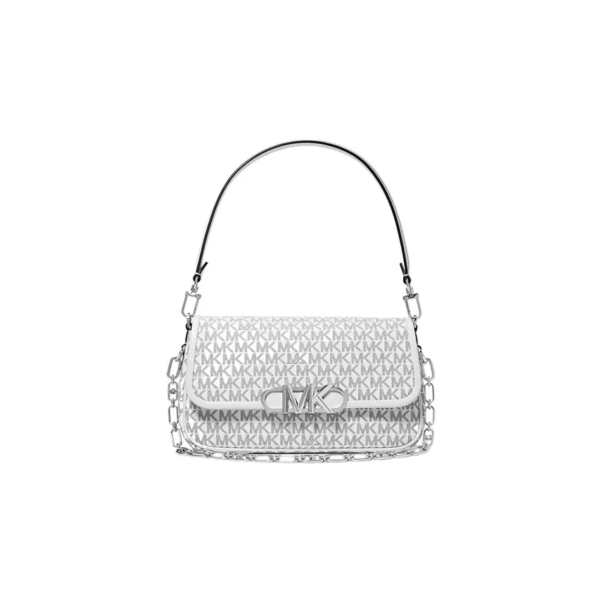 MICHAEL KORS PARKER PU Messenger Bag, Handbag, Shoulder Bag Medium Size Women's Silver
