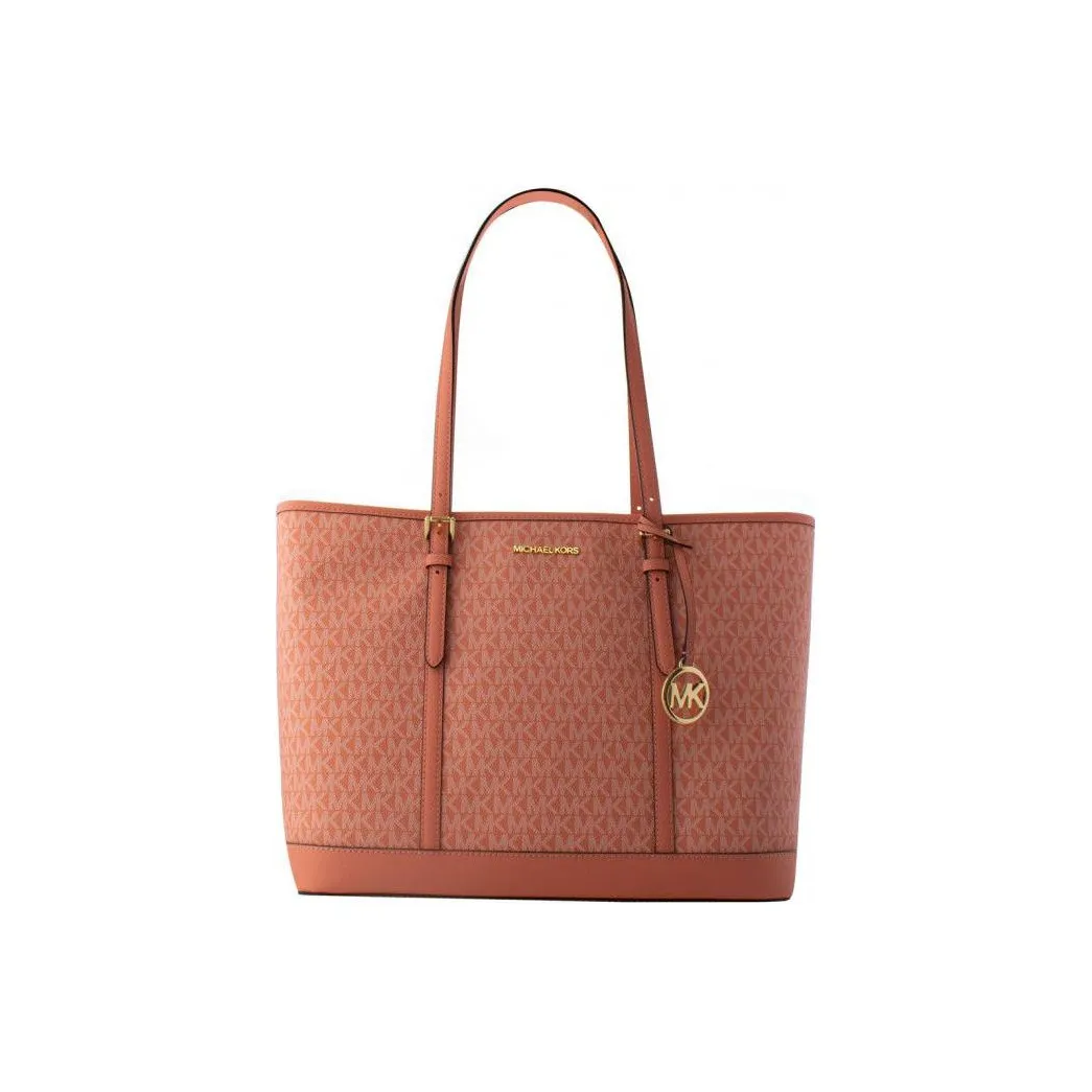 MICHAEL KORS Jet Set Travel Leather Tote Bag, Shopping Bag, Handbag, Shoulder Bag Tubas Women's Jelly Orange