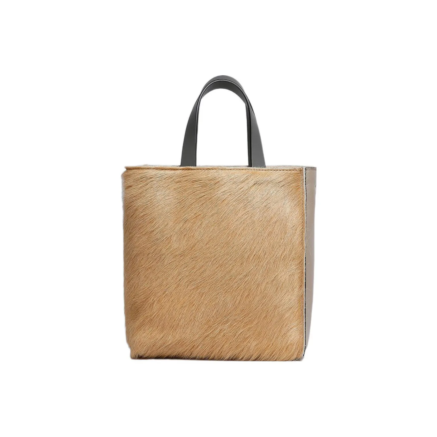 MARNI Museo Coarse Hair Calfskin Tote Bag, Shopping Bag, Shoulder Bag, Crossbody Bag, Handbag Mini Women's Camel
