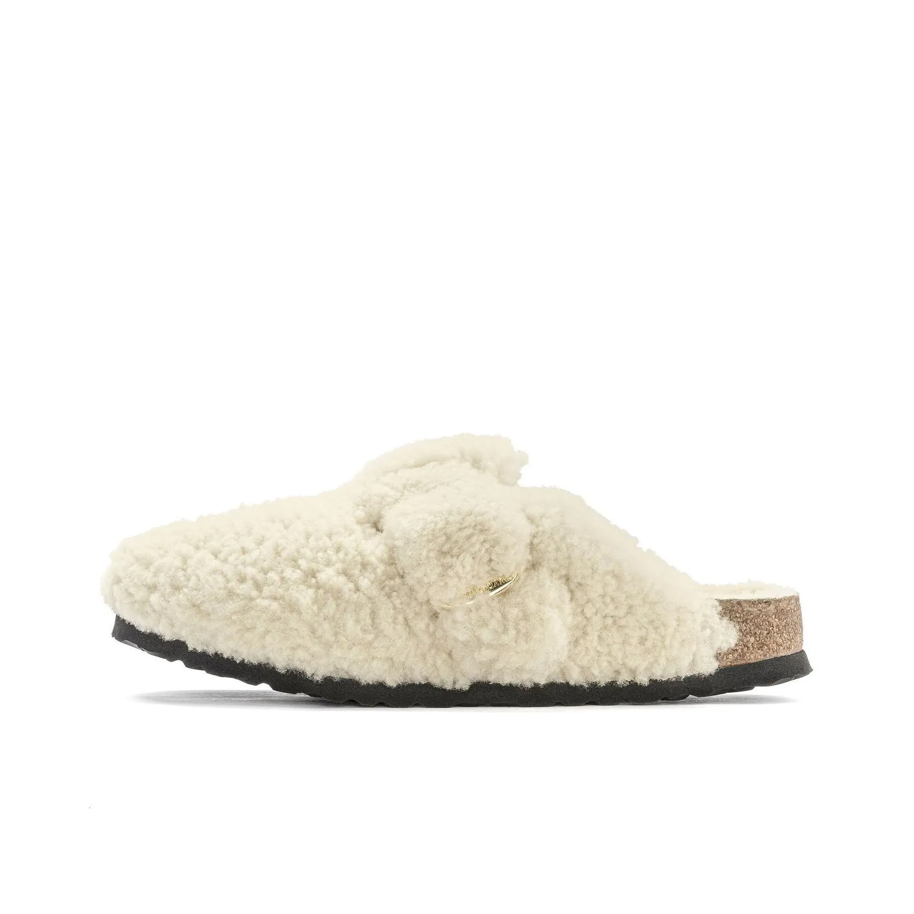 Birkenstock Boston Big Buckle Shearling Narrow Fit 'Eggshell' Women's
