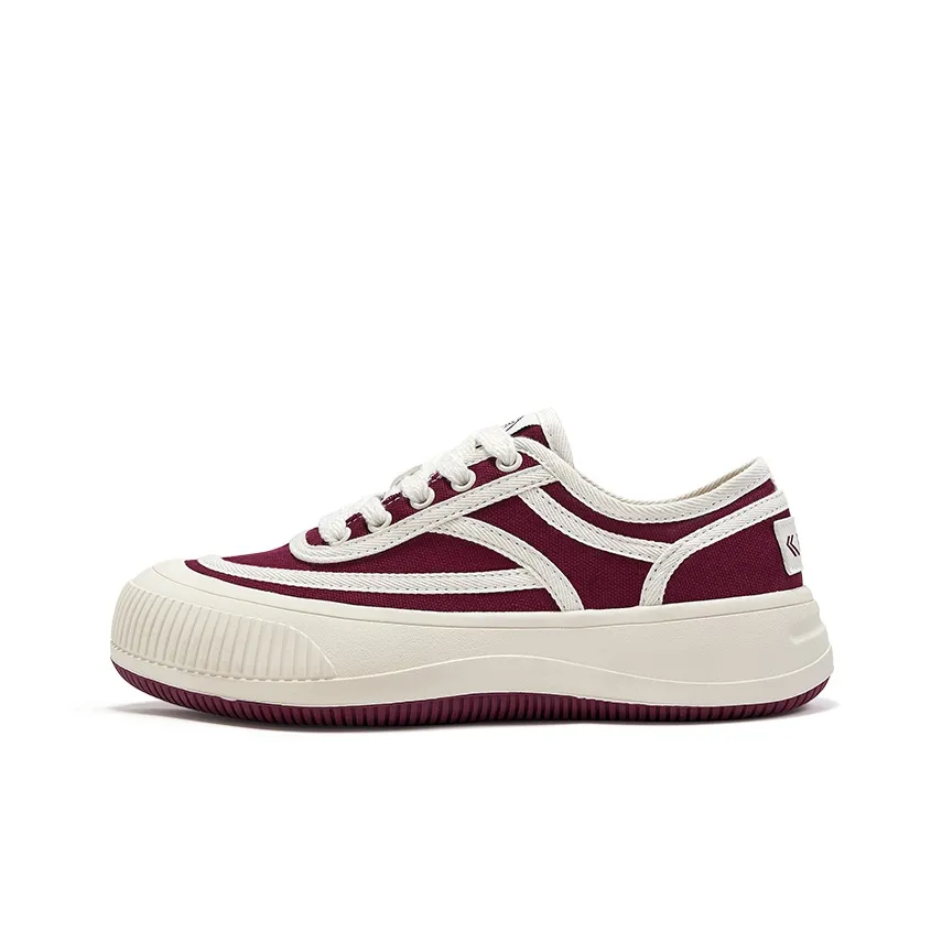 Feiyue противоскользящий устойчивый к истиранию низкий топ платформа цвет печенья кеды женские бордовый