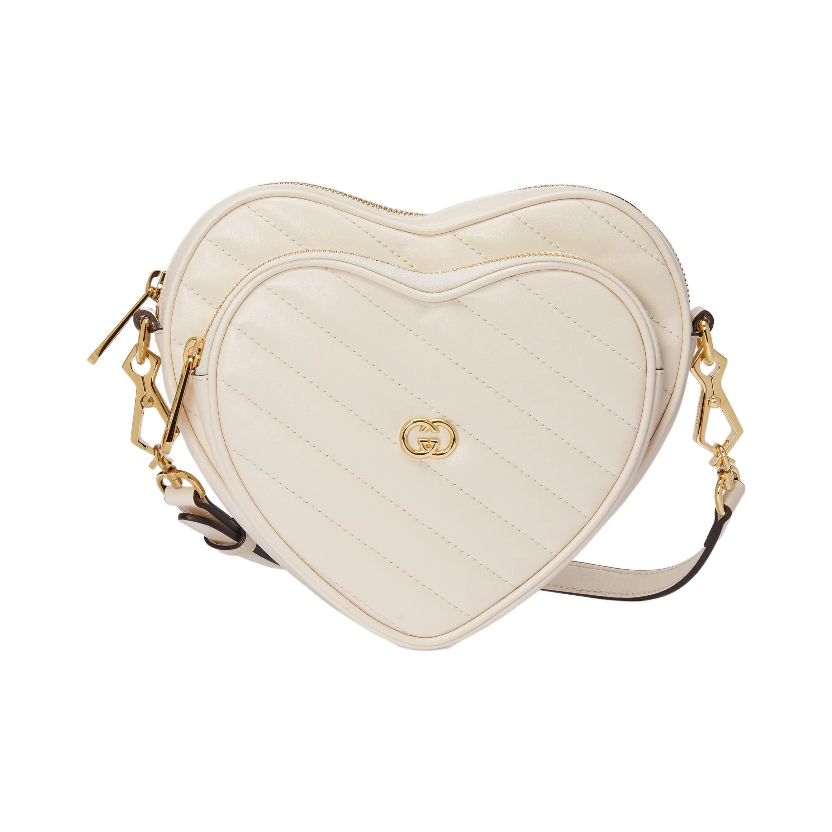 GUCCI Leather Crossbody Bag, Shoulder Bag Women's White