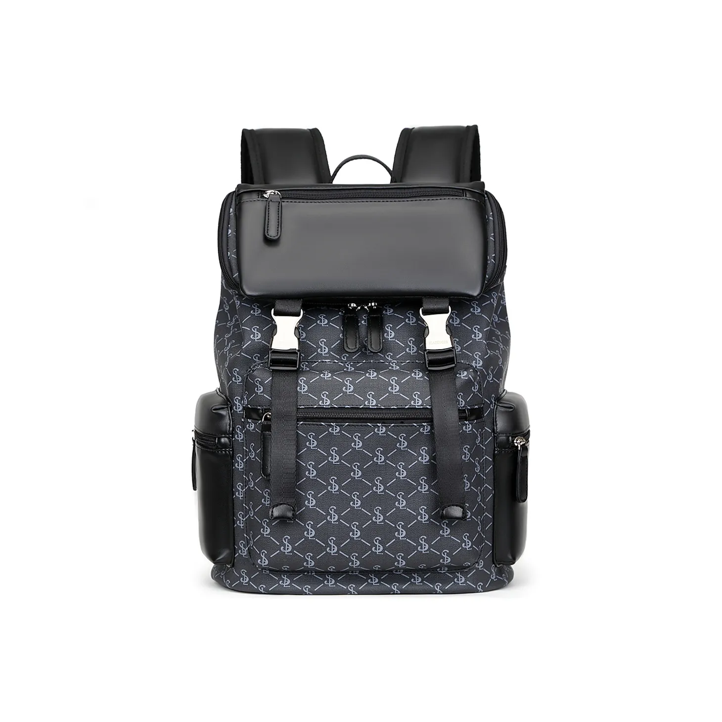 Slazenger Soft Leather Backpack Regular Unisex Pattern Black