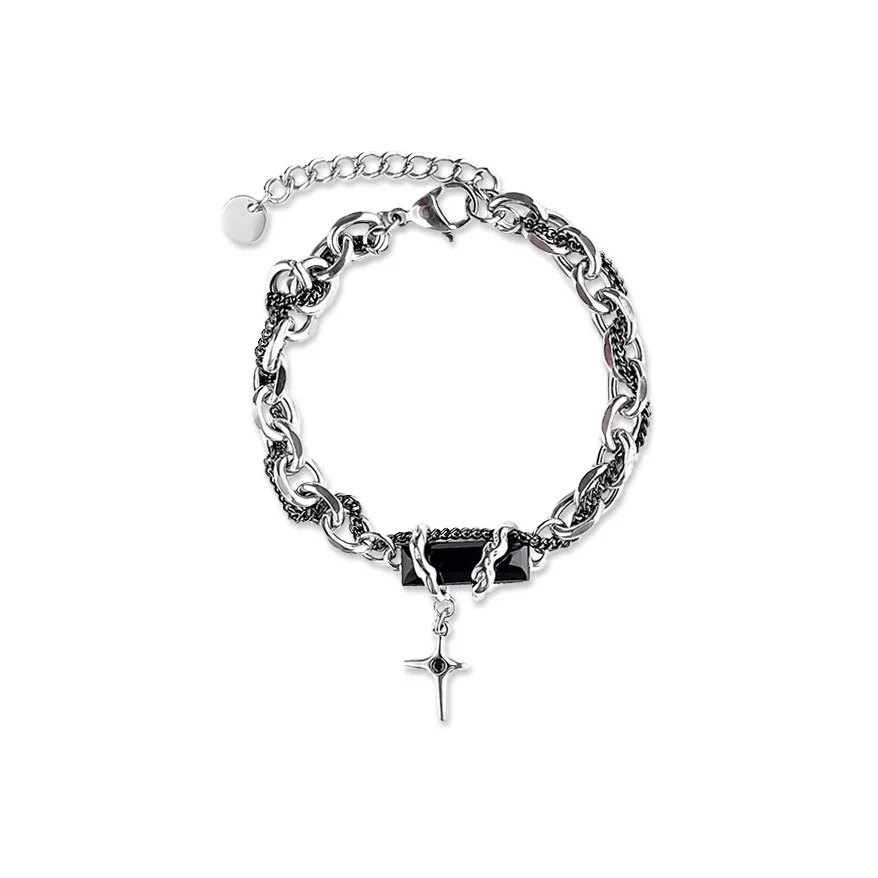 Inkopper Титановый Стальной Браслеты Унисекс Серебряный