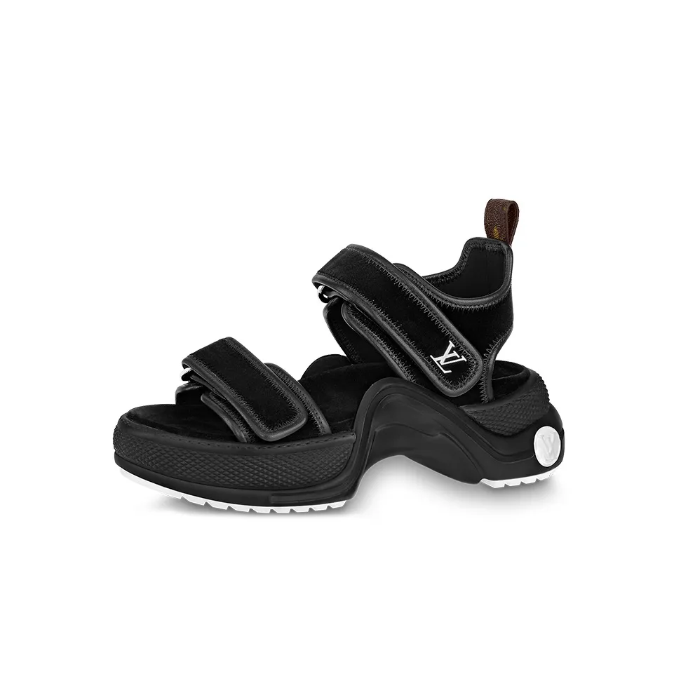 LOUIS VUITTON Lous Beach Sandals Women's Black