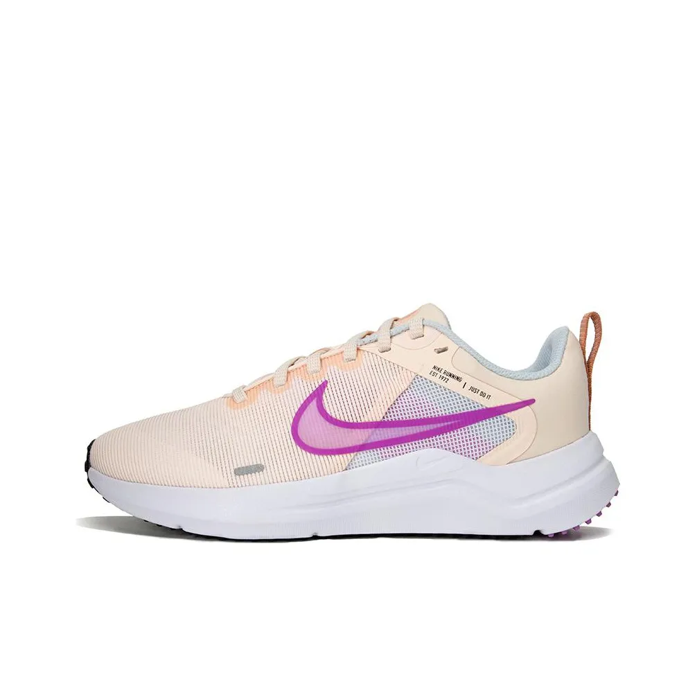 Nike Downshifter 12 Устойчивый к истиранию Низкий Топ Тренировочные Беговые кроссовки Женские Светло-оранжевый Белый Фиолетовый