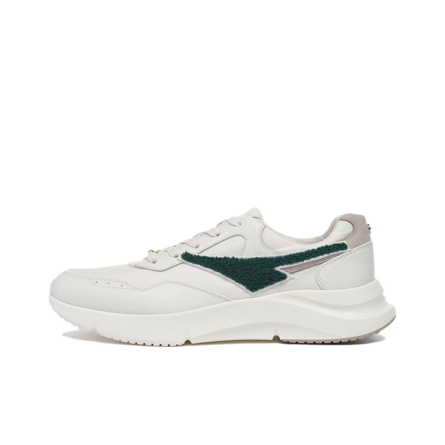 LiNing Commuter Series Shock Absorbers Slip Resistant Abrasion Resistant Low Top Running Shoes Men's Ecru