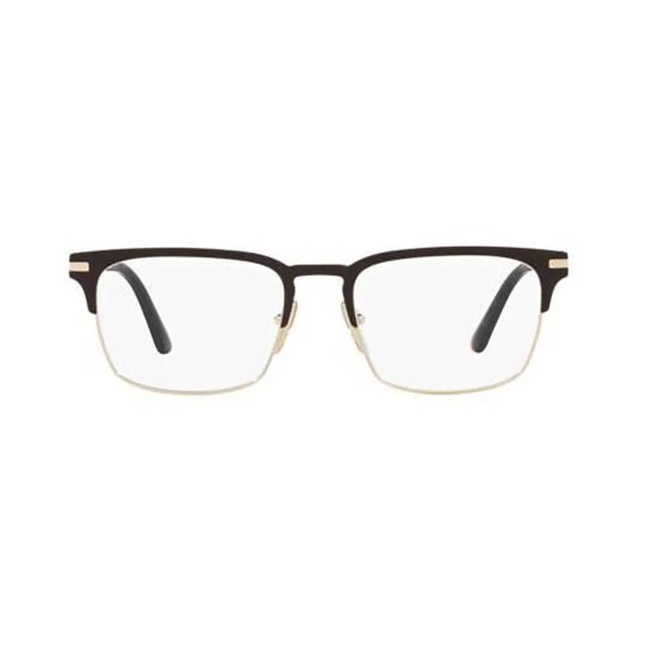 PRADA Plate Frame Rectangular Eyeglass Frames Men's Tortoiseshell