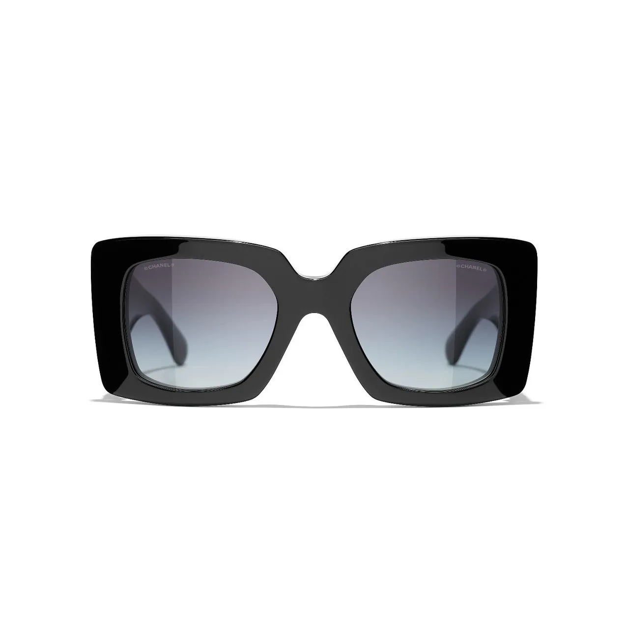 CHANEL Plate Frame Butterfly Sunglasses Women's Black
