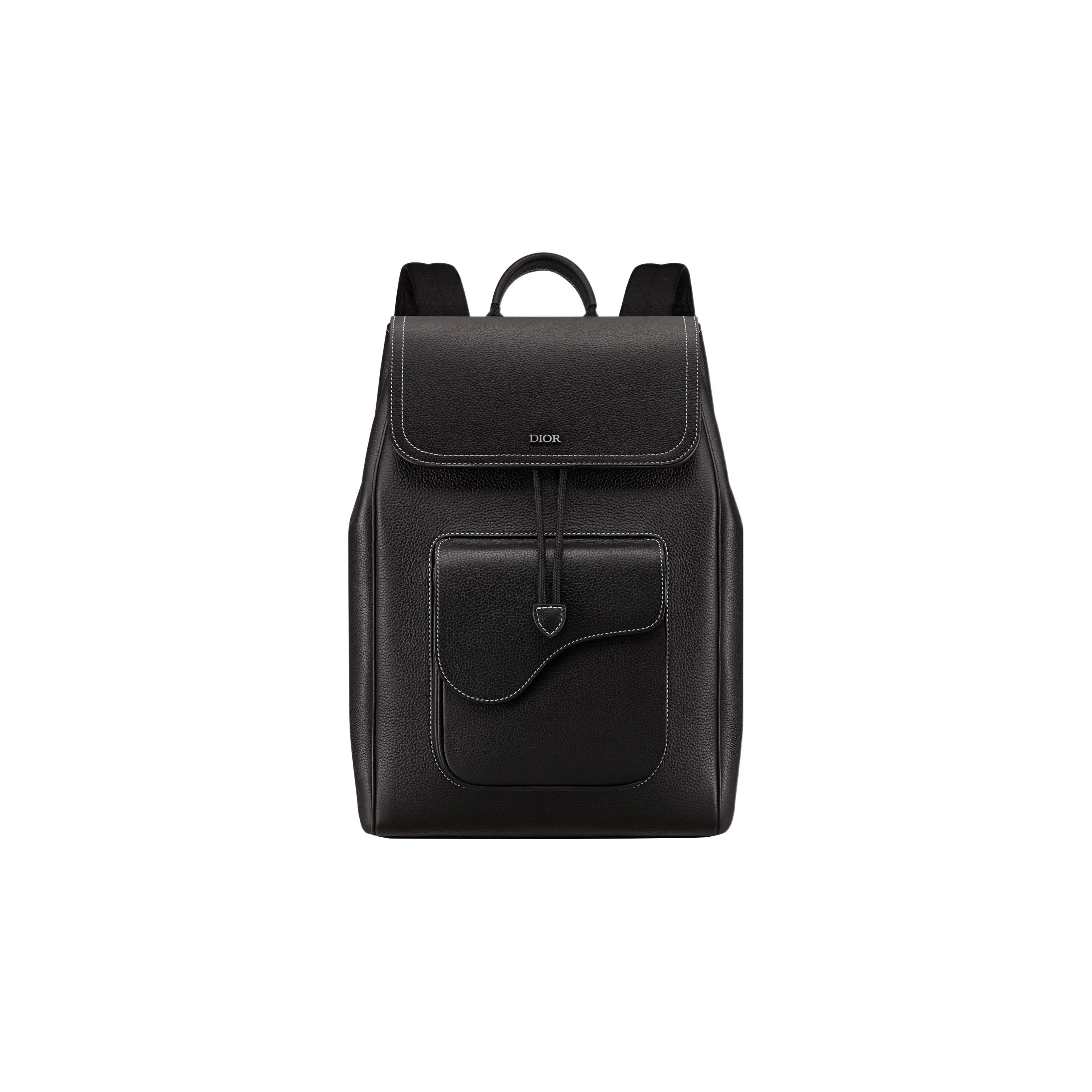 DIOR Saddle Grained Calfskin Backpack Regular Men's Black