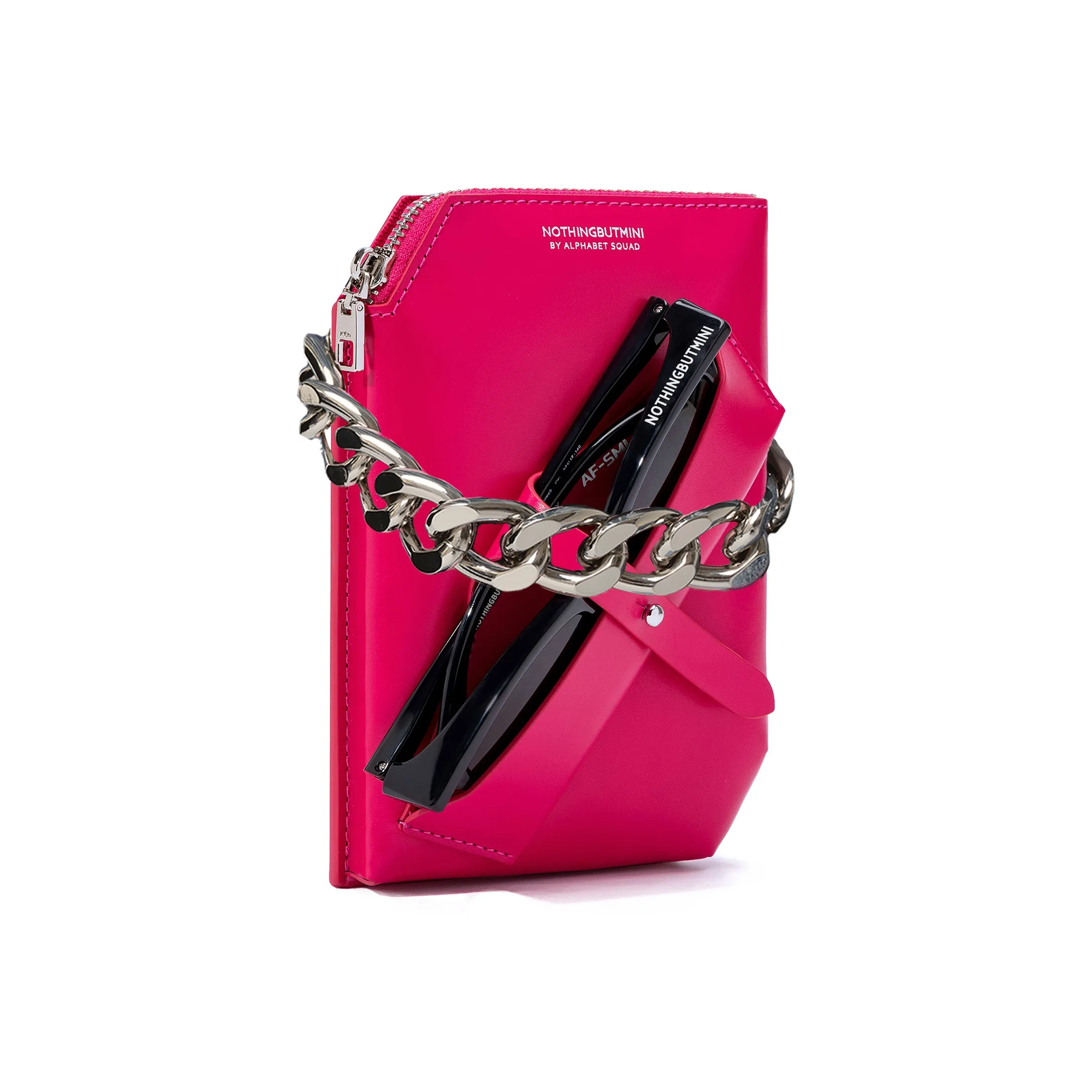 NothingButMini Сумка через плечо из коровьей кожи Мини Женская Розово-красная
