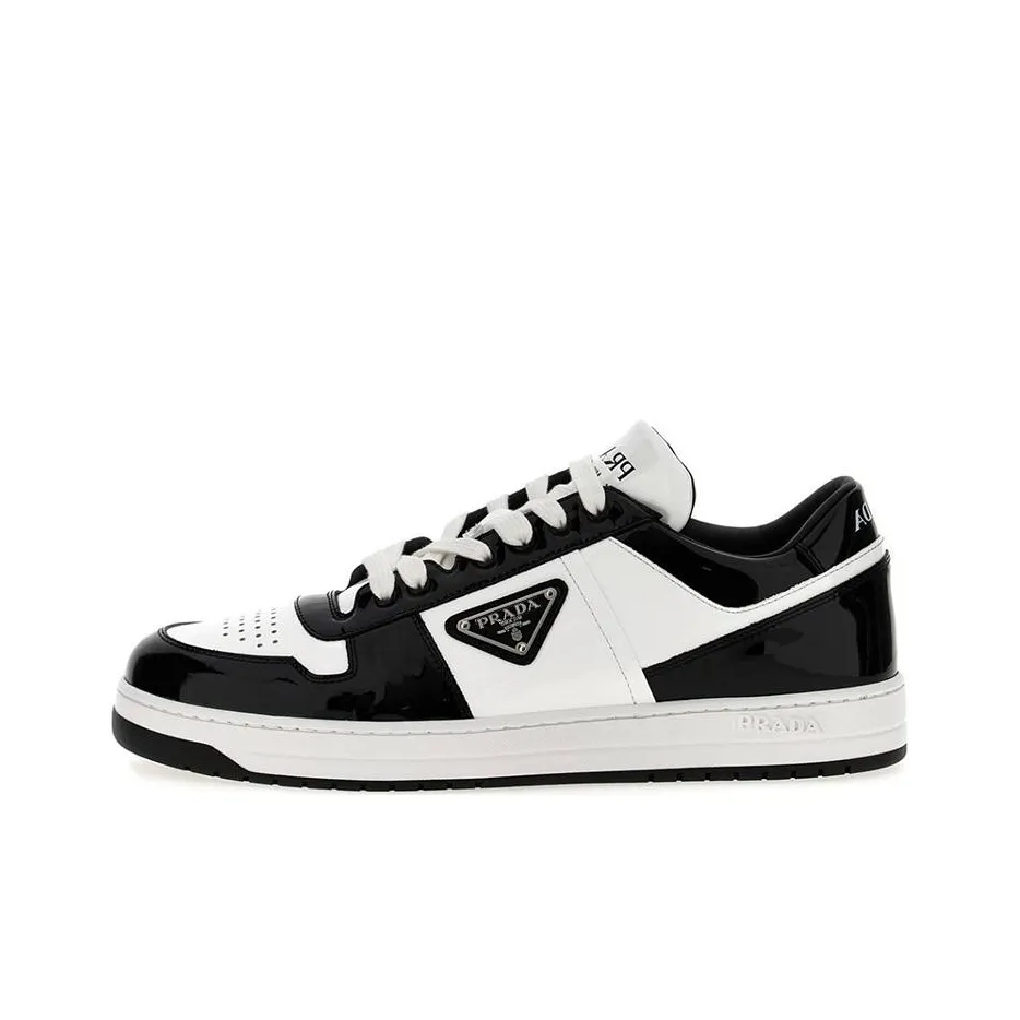 PRADA Downtown Anti Slip Wear Resistant Low Top Skateboard Shoes Men's Black White