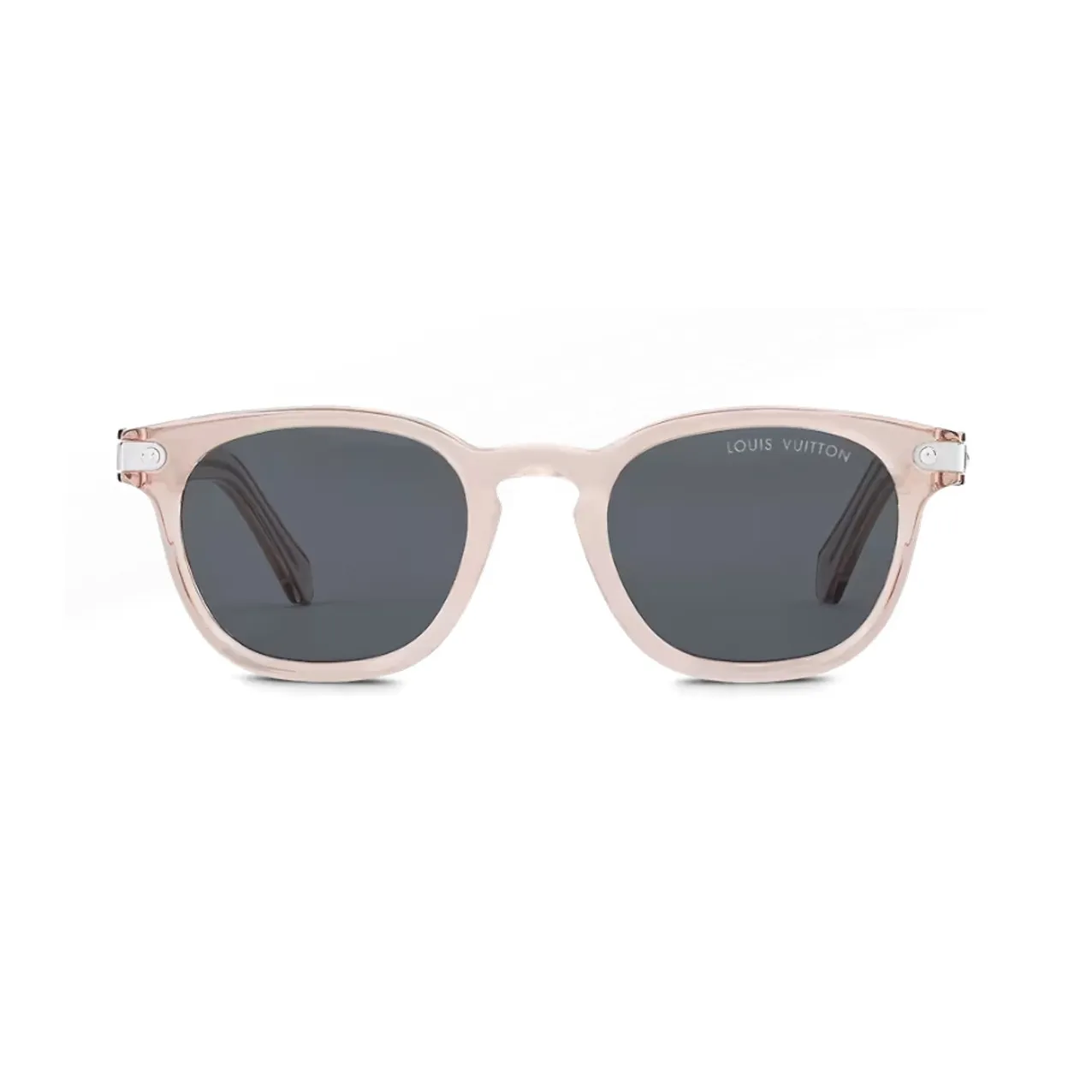 LOUIS VUITTON Signature Plate Frame Irregular Shape Sunglasses Men's Pink