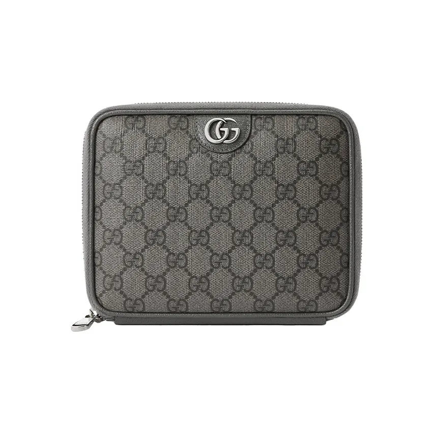 GUCCI Ophidia Кожа Панели Холст CABLE Хранение Сумка Унисекс Серый