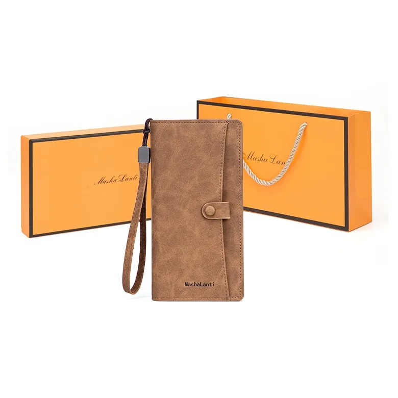 MashaLanti Кожа Клатч Монета Кошелек Кошелек Мужской Кофе