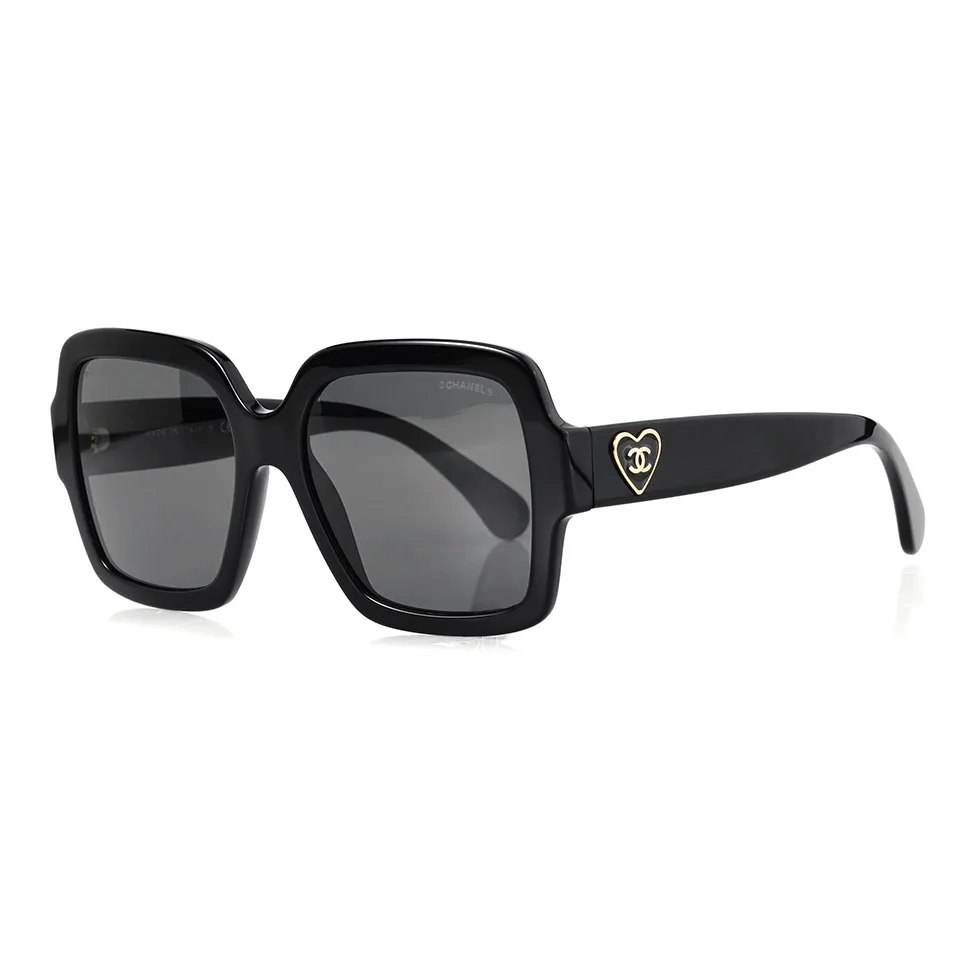 CHANEL Plate Frame Butterfly Sunglasses Women's