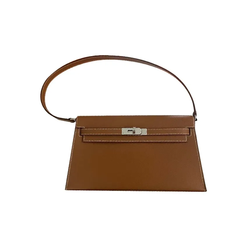 HERMES Kelly Elan Madame Leather Shoulder Bag, Handbag, Shoulder Bag Women's 37 Gold Brown