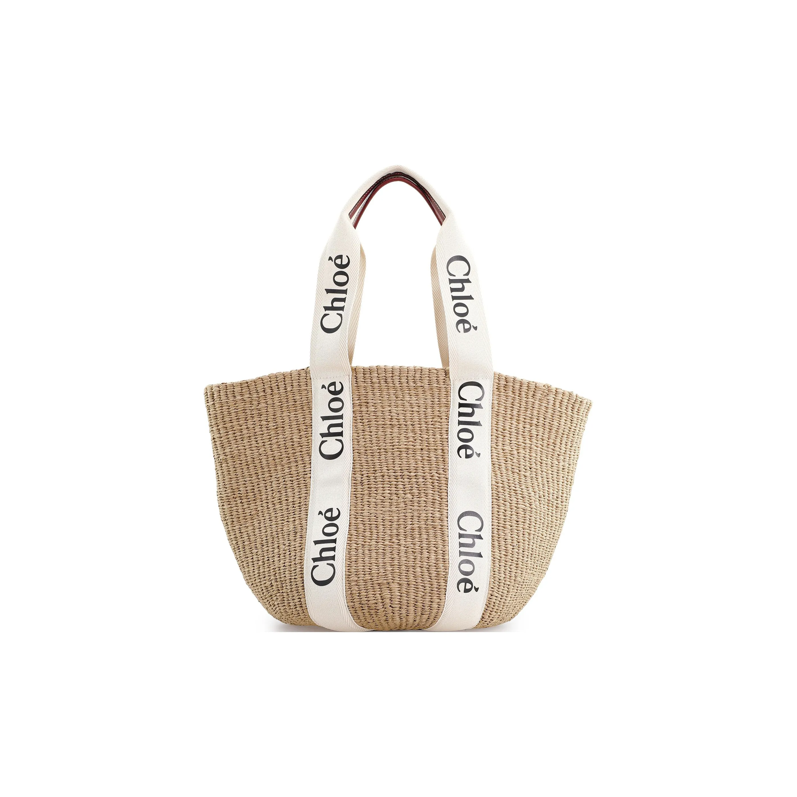 Chloe Woody Natural Fiber Basket Bag, Tote Bag, Shopping Bag, Handbag Tubas Women's