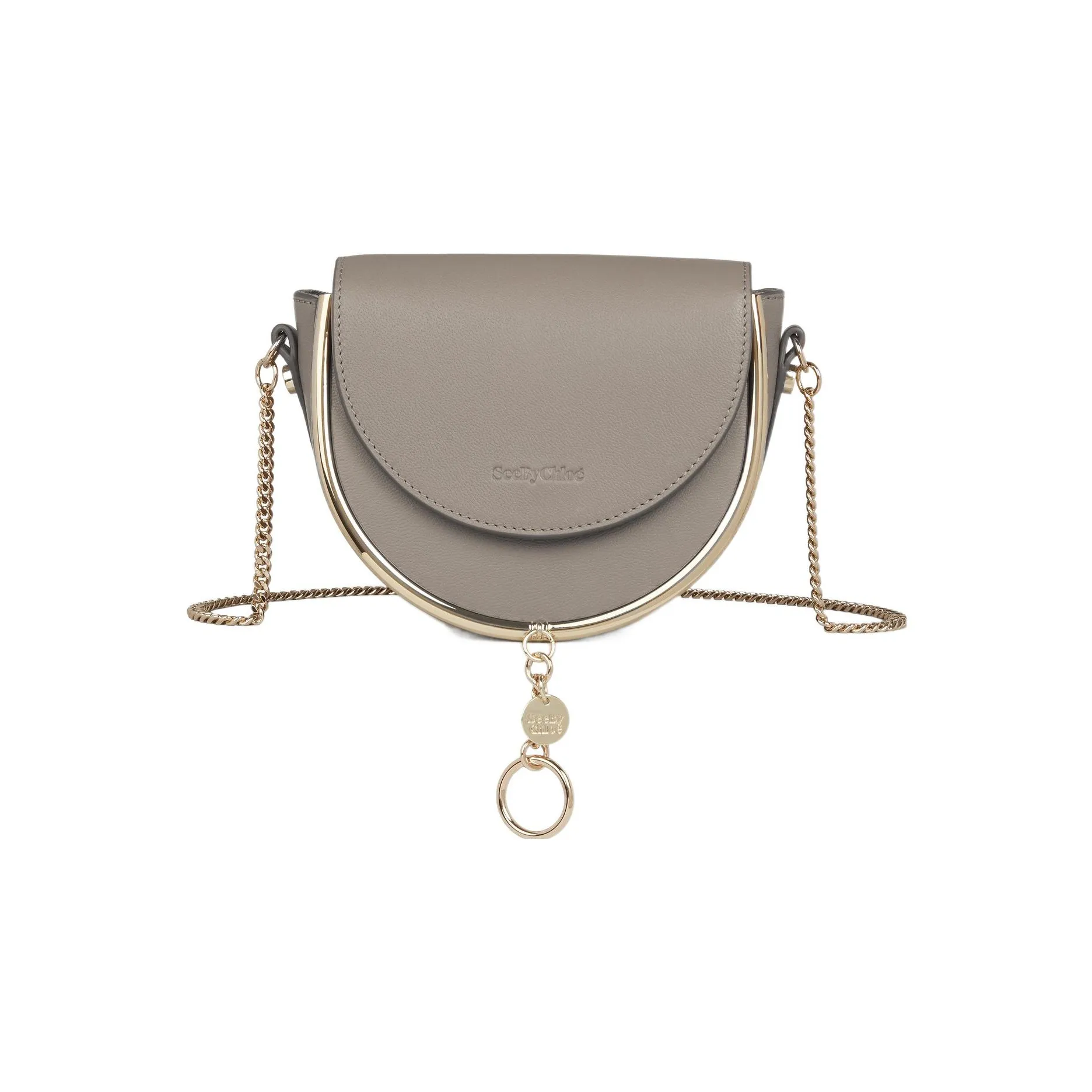 See By Chloe Grain Cow Leather Evening Bag, Shoulder Bag, Crossbody Bag, Handbag Trumpets Women's Dark Gray