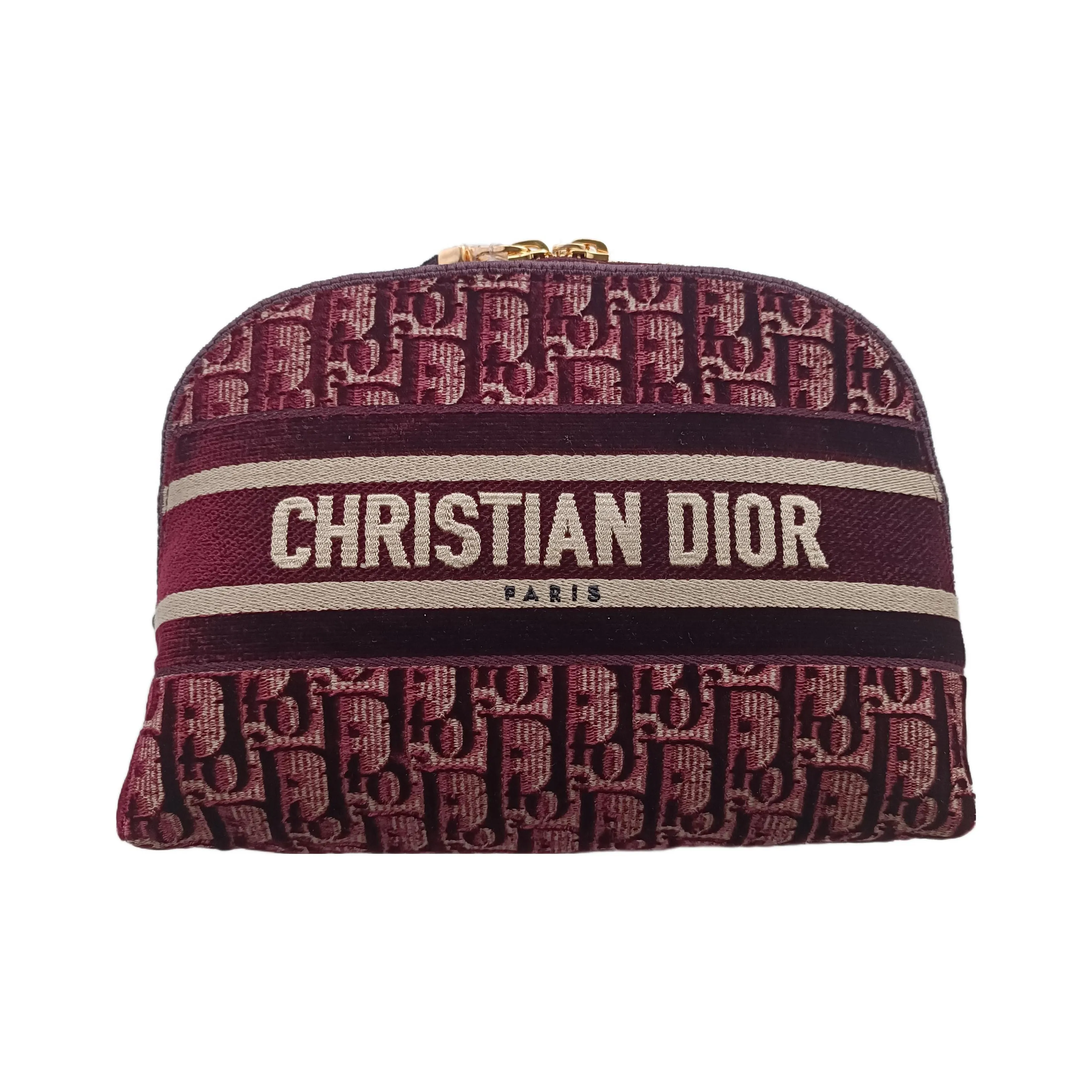 DIOR Вельвет OBLIQUE Поверхность Косметичка Клатч Женский Бордовый