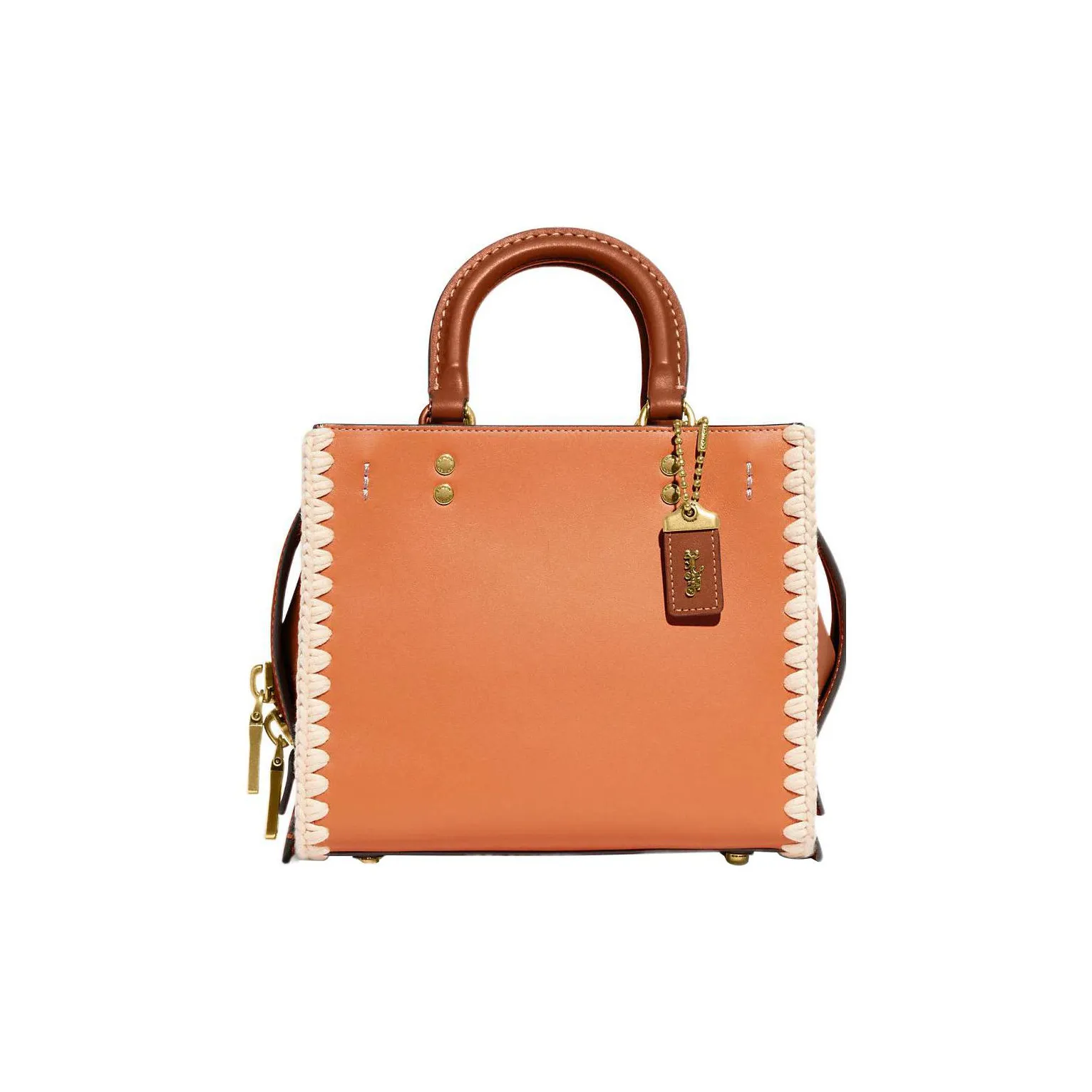 COACH Rogue Коровья кожа Маленькая квадратная сумка Ручная сумка Сумка через плечо Стандартная Женская Апельсин