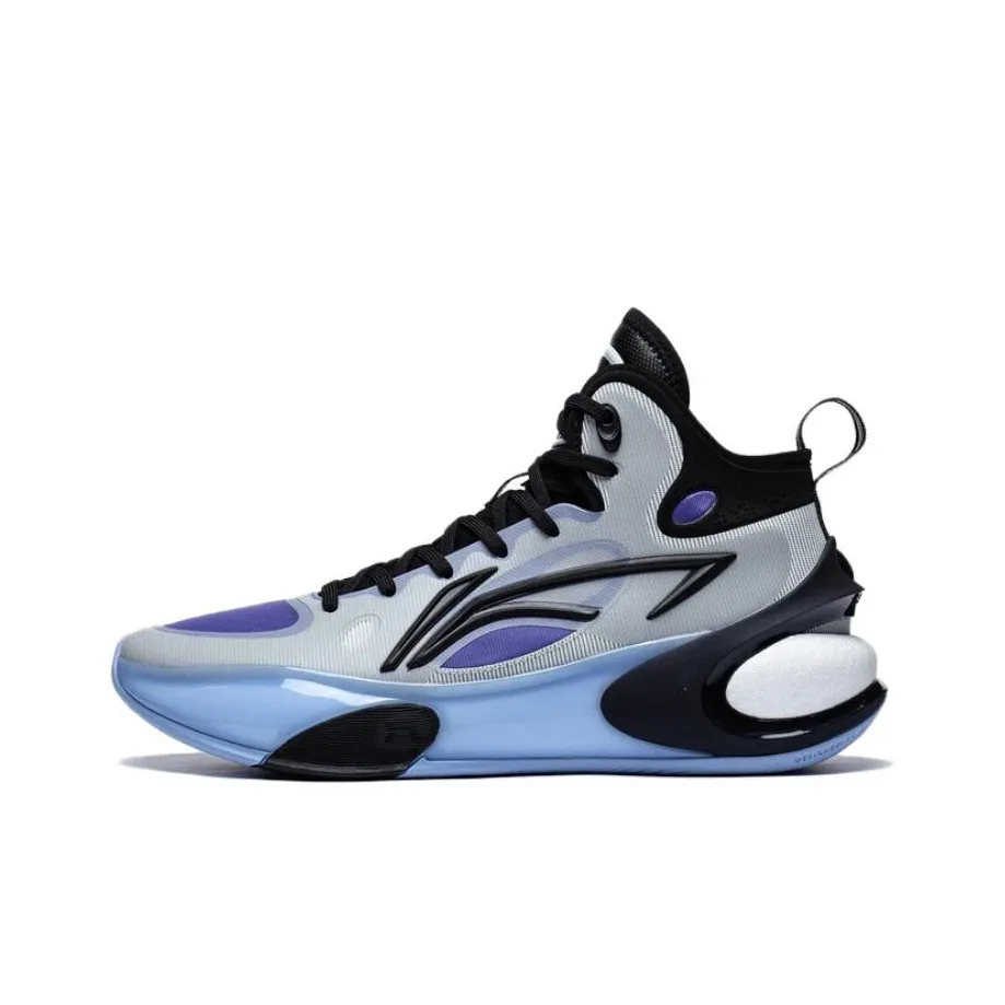 LiNing YuShuai 17 Shock Absorbers With Slip Resistant Features Mid Top Basketball Shoes Men's Black Gray