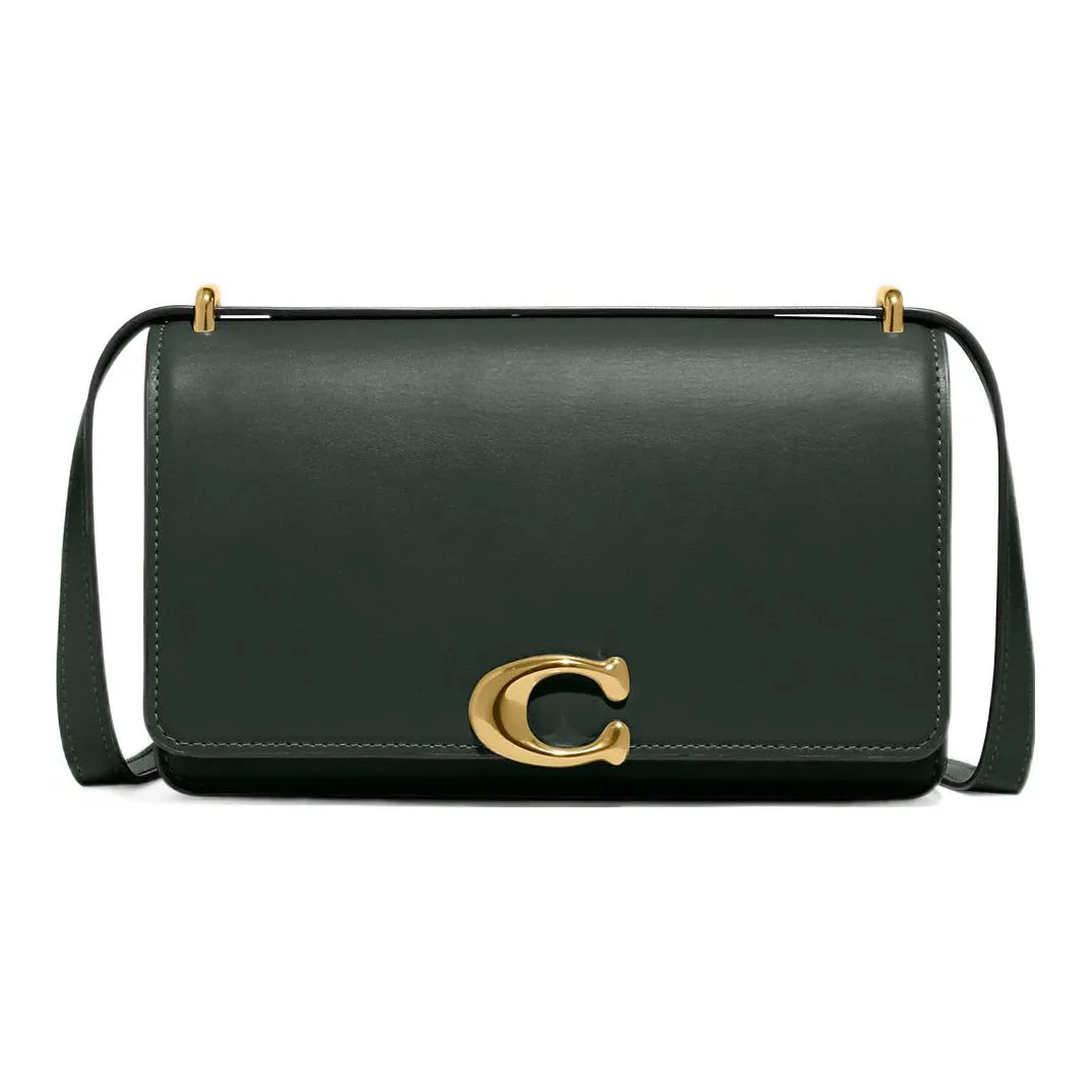 COACH Bandit Телячья кожа Конверт Сумка Сумка через плечо Сумка на плечо Женская Темно-зеленая
