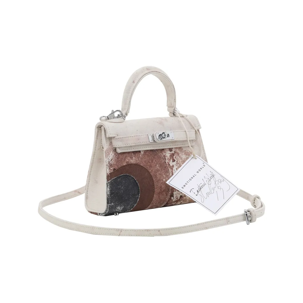 Emotional World Cotton Commute Bag, Handbag, Shoulder Bag, Crossbody Bag Trumpets Women's Ecru/Brown/White