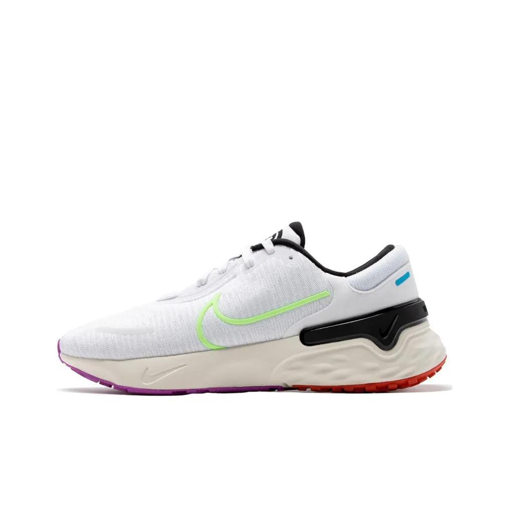 Nike Renew Run 4 Slip-Resistant Low Top Беговые кроссовки Мужские Белый Зеленый Черный