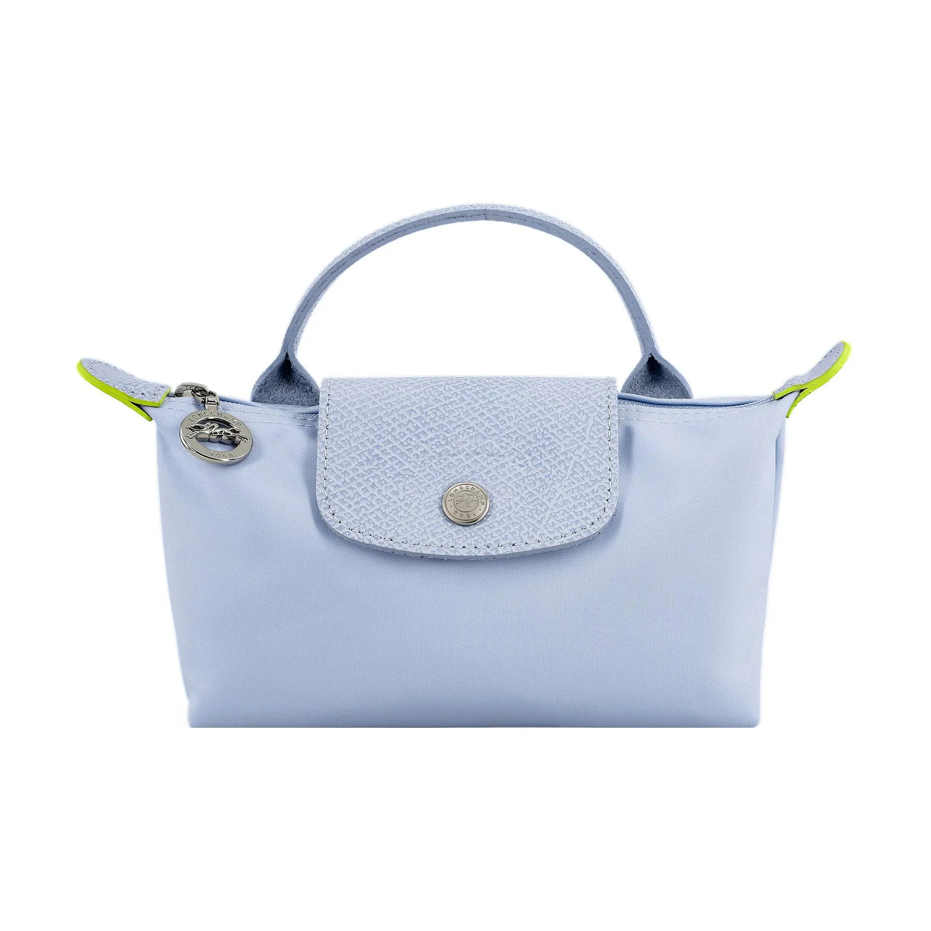 LONGCHAMP Le Pliage Green Коровья кожа Комбинированный Пельмени Сумка Маленькая Женская Светло-синяя