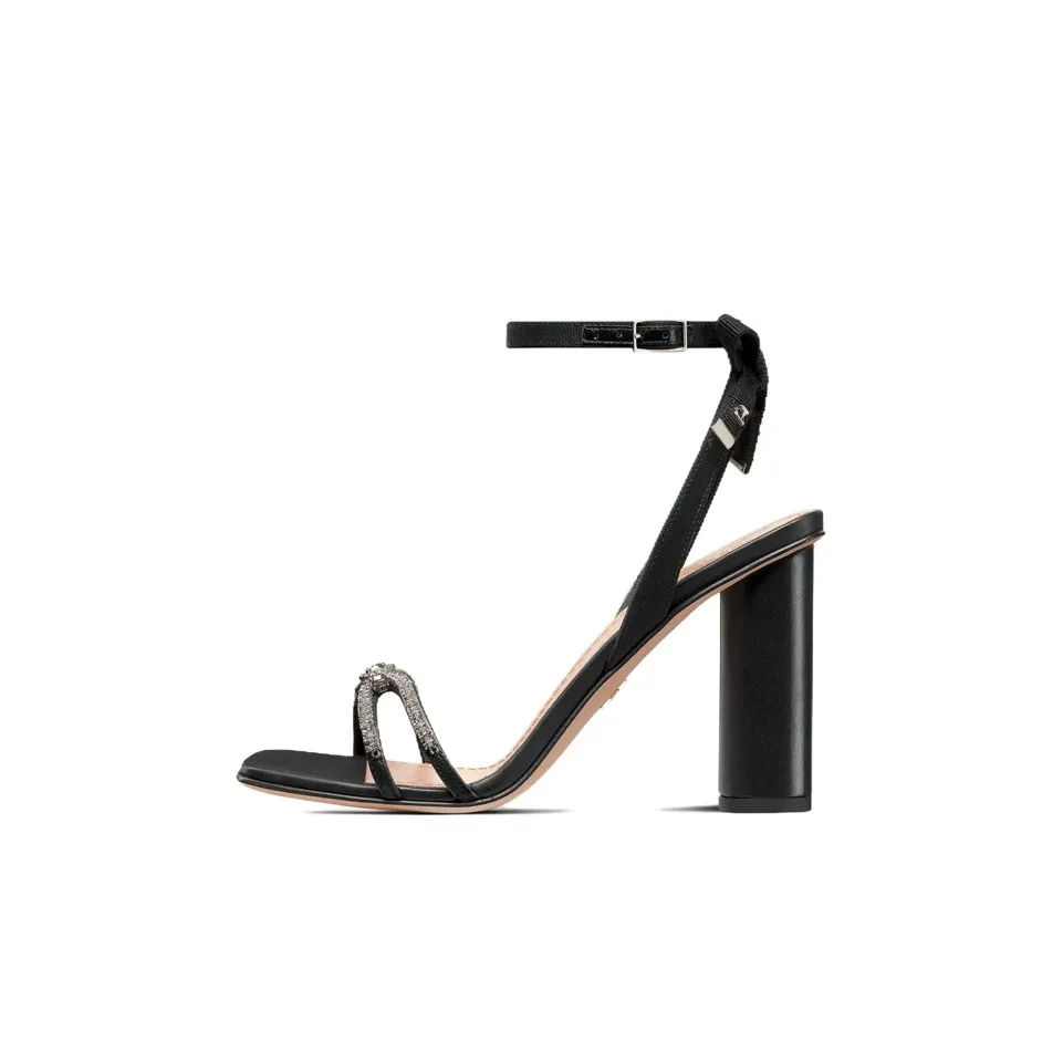 DIOR Sunset One Strap Sandals 10cm Women's Black