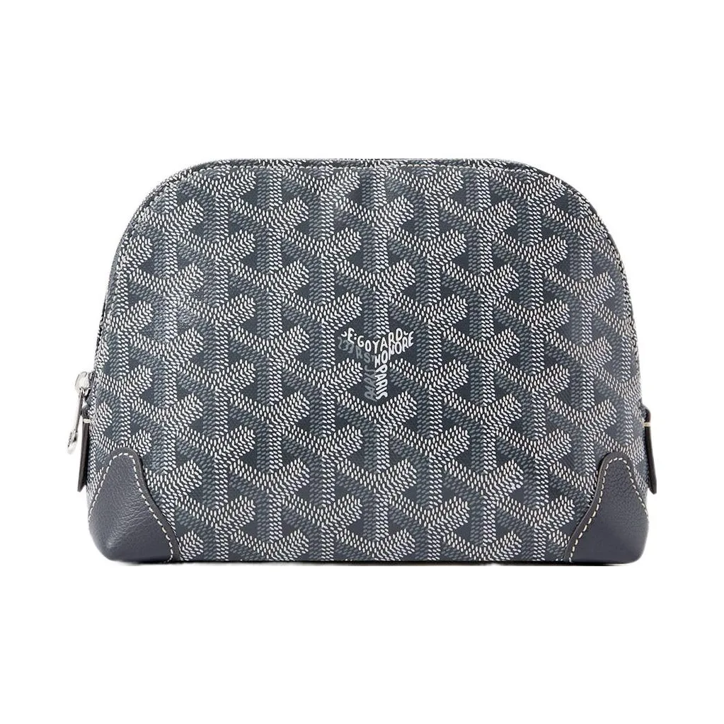 GOYARD Vendôme Canvas With Calfskin Makeup Bag Women's Gray