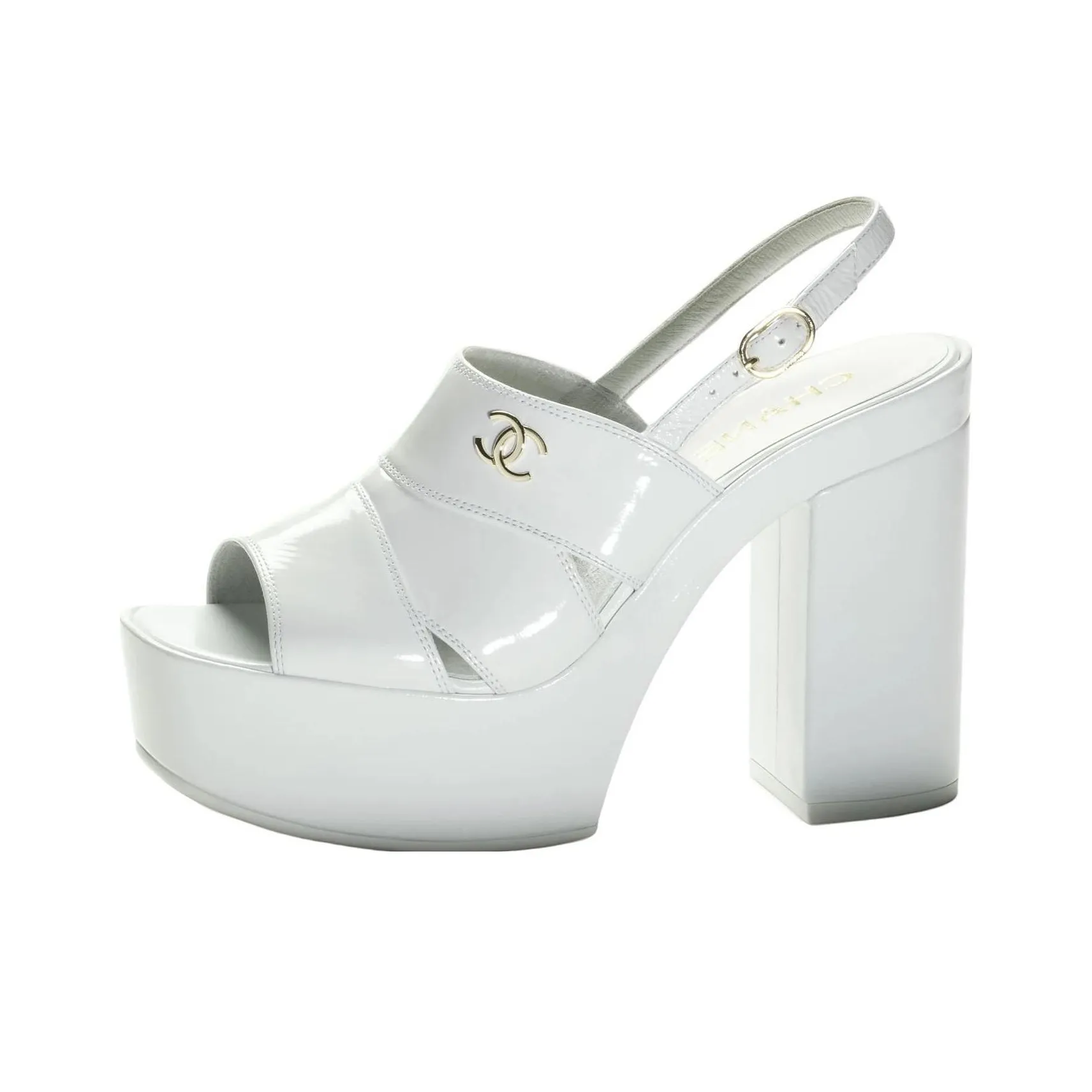 CHANEL Strap Sandals 10.5cm Women's White